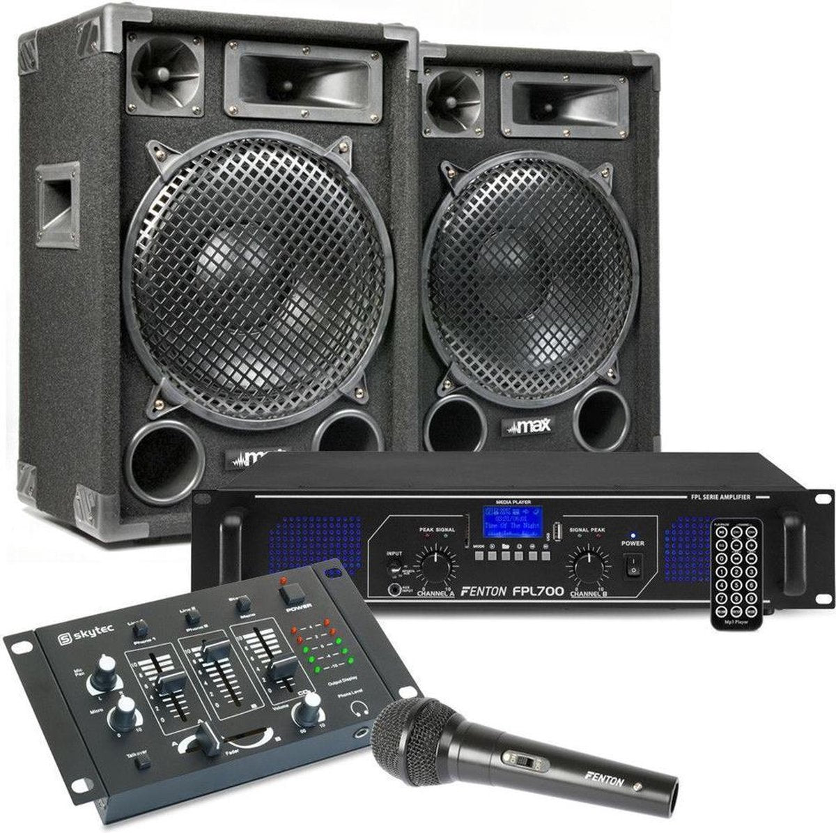 MAX12 DJ set met o.a. speakers