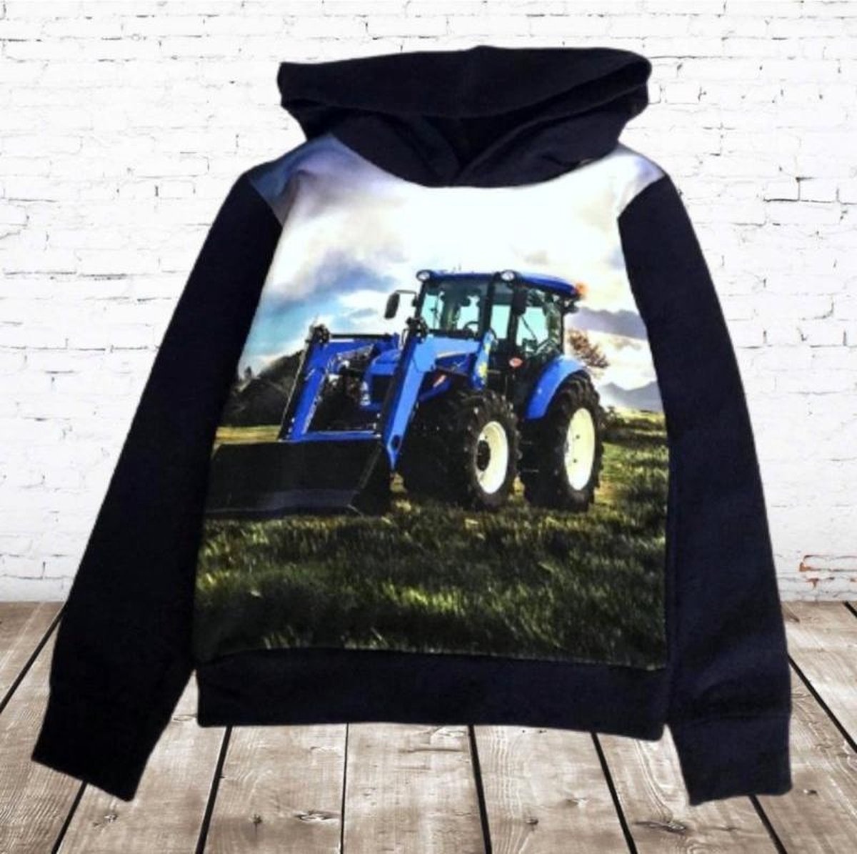 S&C Hoodie met blauwe trekker - 86/92