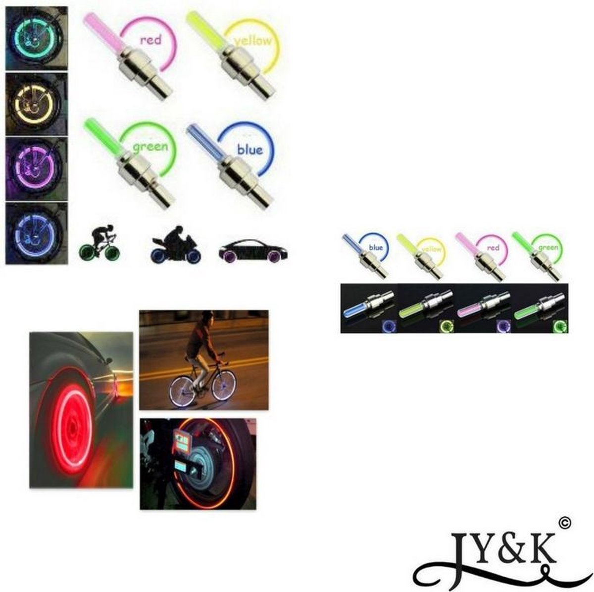 Fietsverlichting buisjes blauw 2x van JY&K | fietswielverlichting | fietslicht | buisjes | wielen |