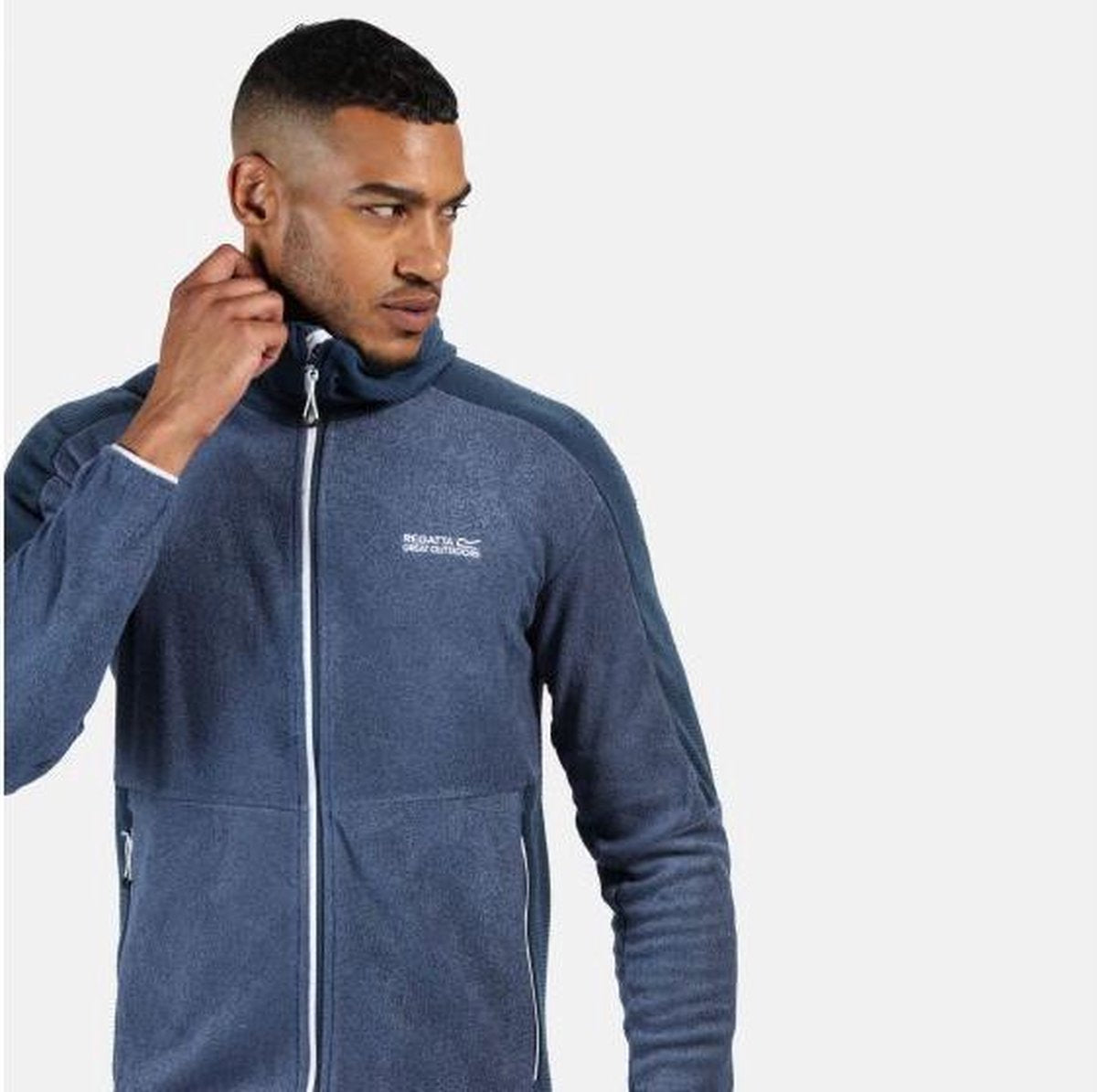 Mannen MadagascarZwaargewicht fleece met volledige ritssluiting Outdoortrui blauw