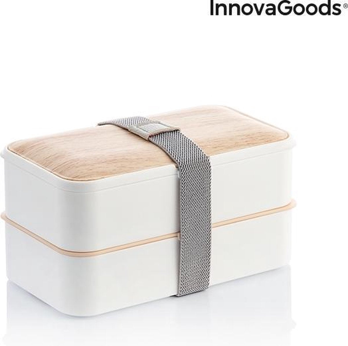 Dubbel Hermetisch Afsluitbare Lunchtrommel met Bestek Buntower Innovagoods