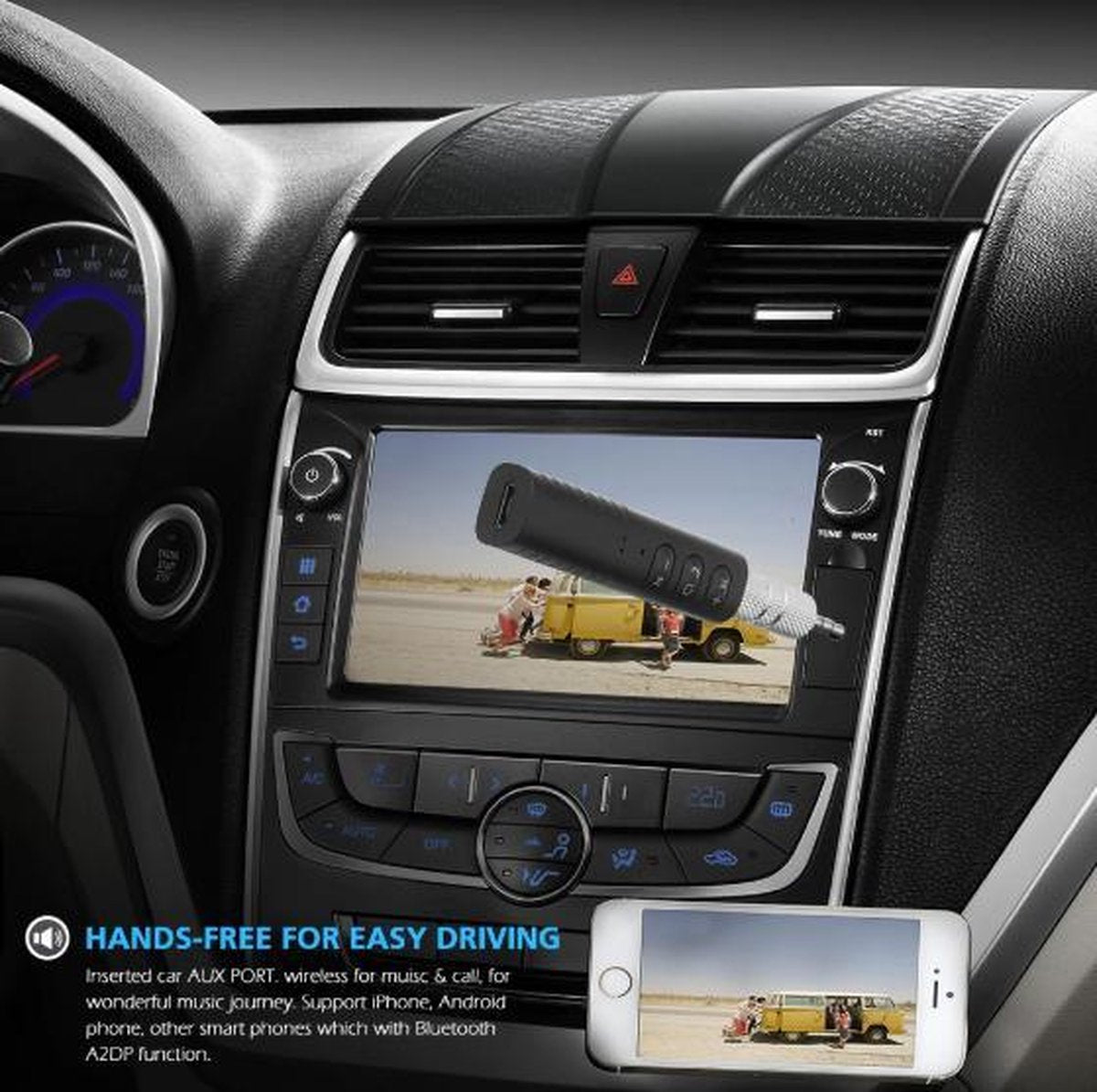 Bluetooth Receiver Car Aux Audio Adapter Mini Wireless Hands-free Car Music | draadloze carkit | mini | Bluetooth