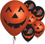 AMSCAN - 6 latex pompoen ballonnen 27cm - Decoratie > Ballonnen