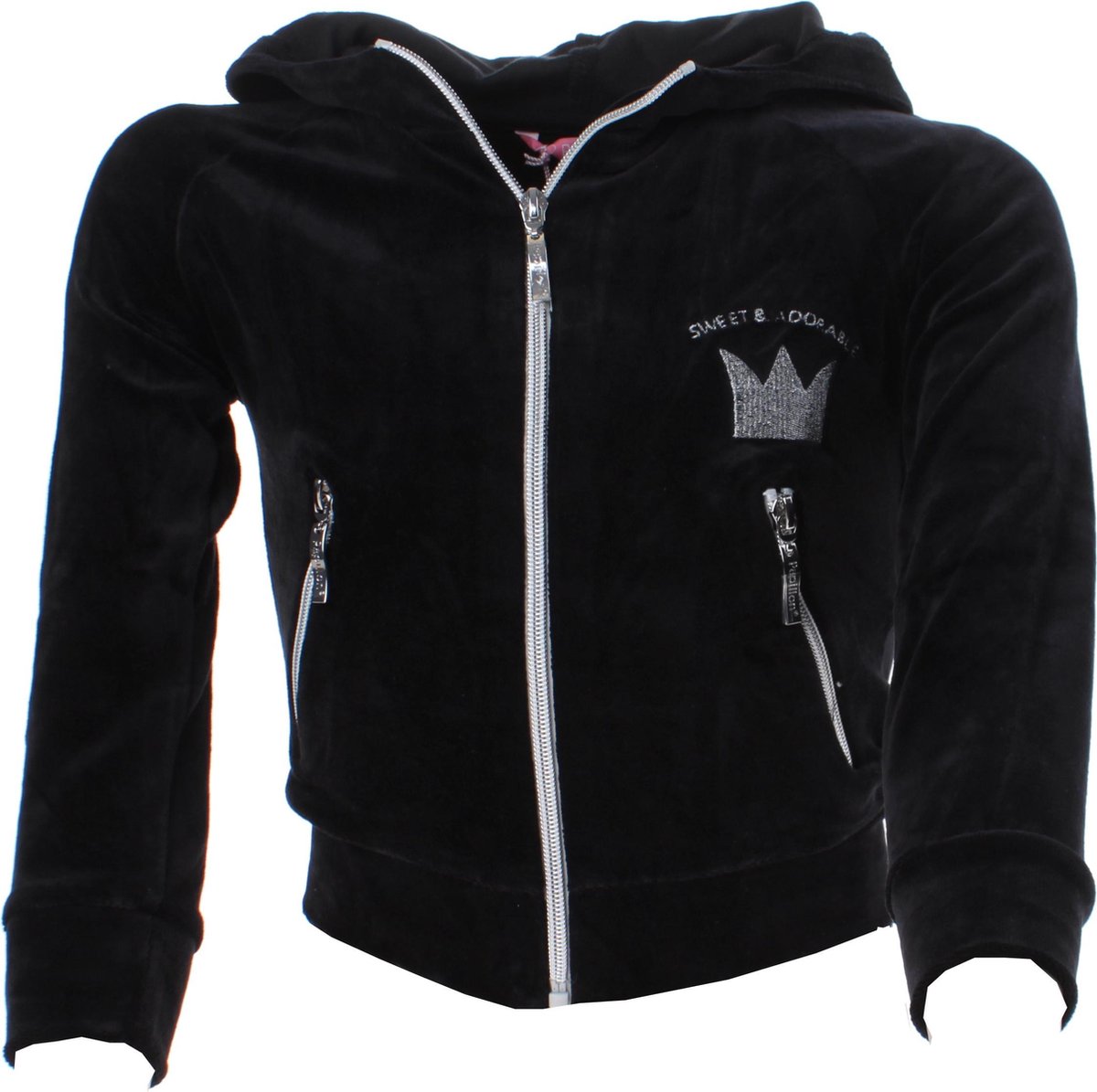 Papillon Vest Met Capuchon Meisjes Zwart Maat 152