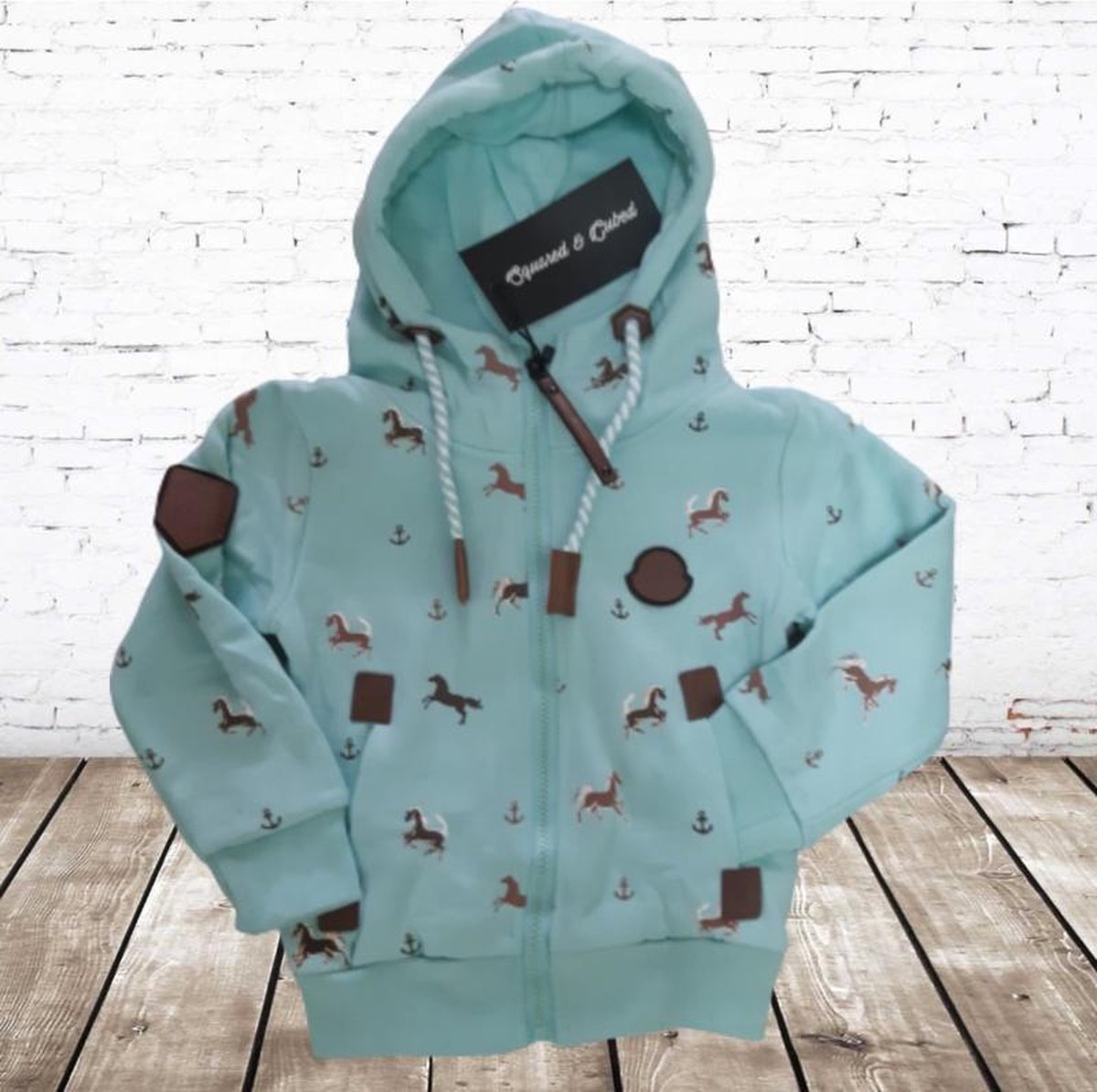 S&C Vest met paardenprint mint - 98/104
