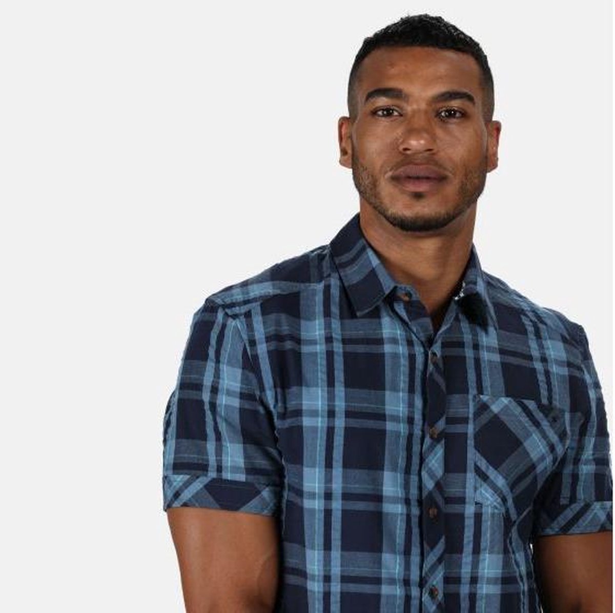 Regatta - Men's Deakin III Short Sleeve Checked Shirt - Outdoorshirt - Mannen - Maat L - Blauw