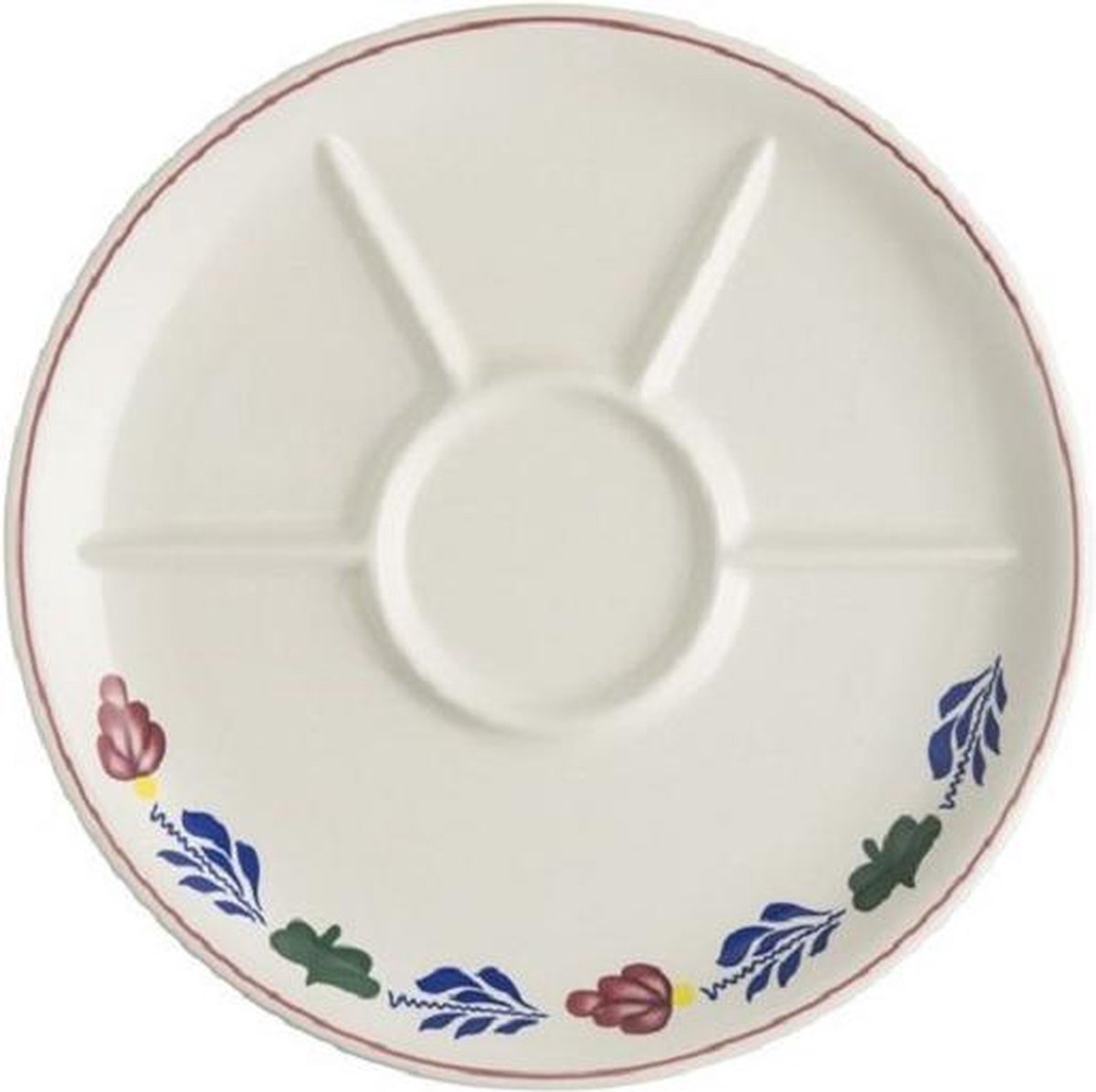 Boerenbont Fondue bord Ø27 cm pak van 4 stuks aardewerk