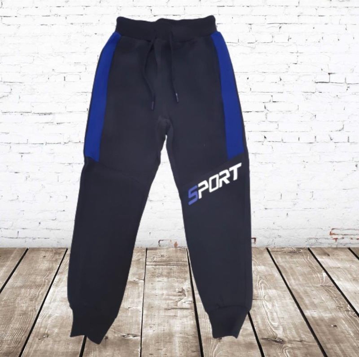 S&C Jongens joggingbroek blauw sport - 122/128