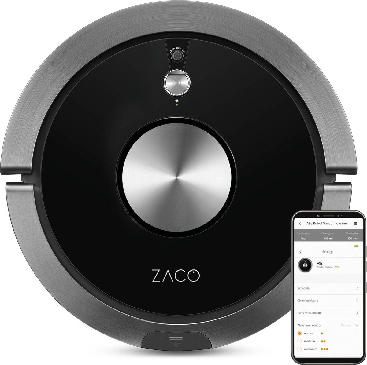 ZACO A9s - Robotstofzuiger met dweilfunctie - Zwart