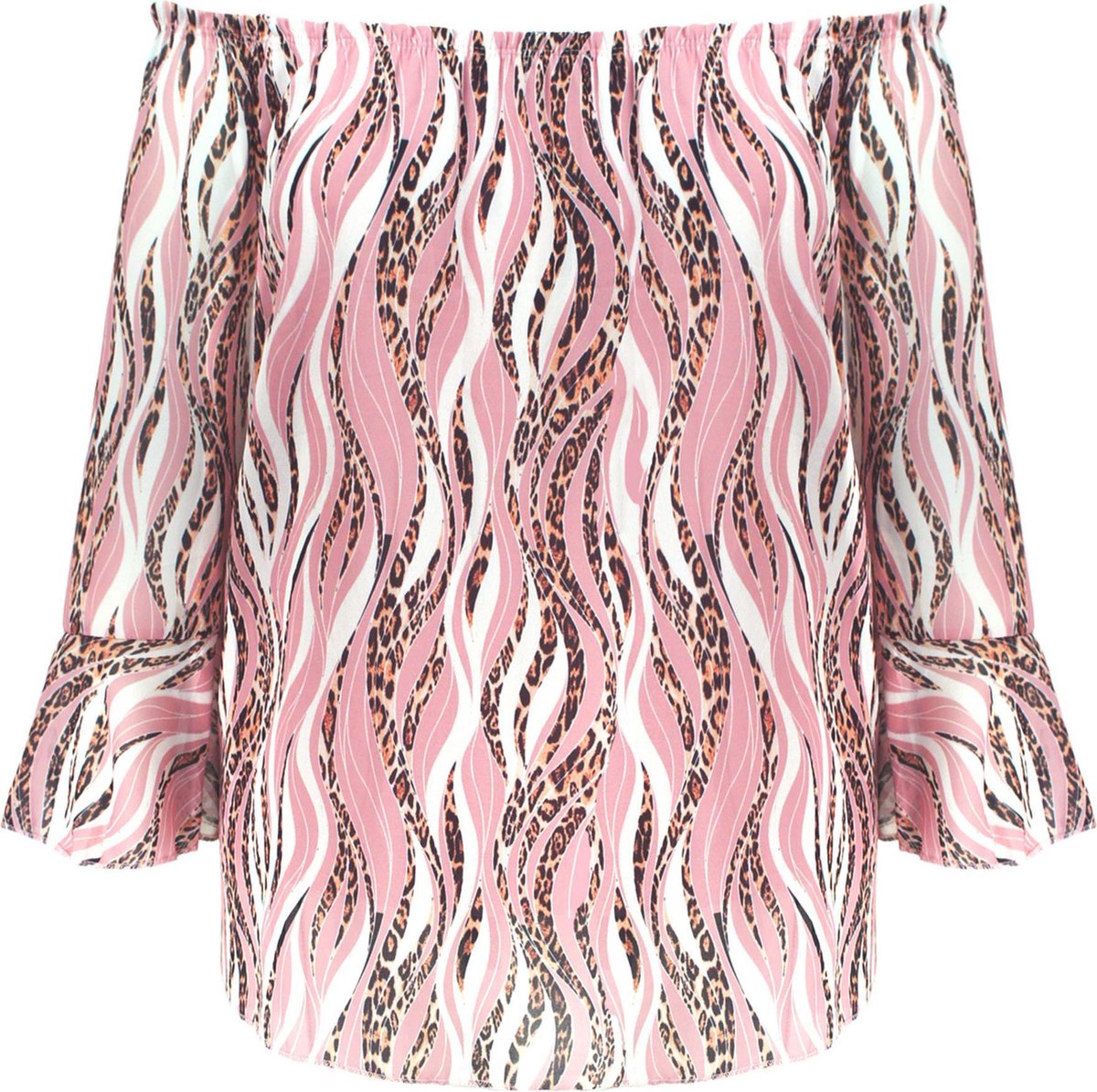 Top Zebra Panter Roze