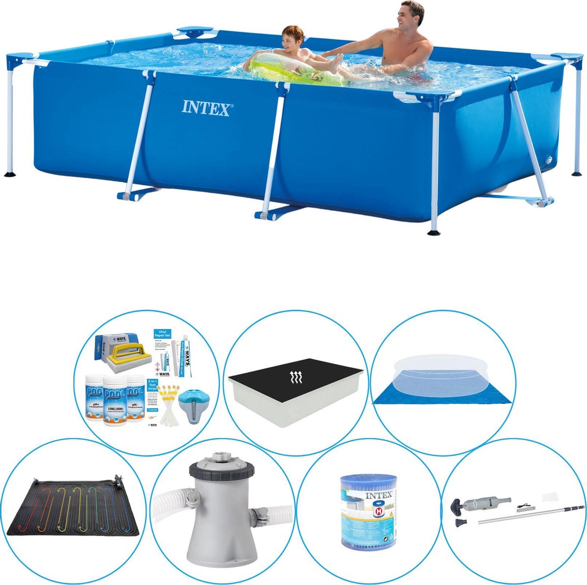 Intex Frame Pool Rechthoekig 260x160x65 cm - Zwembad Super Set