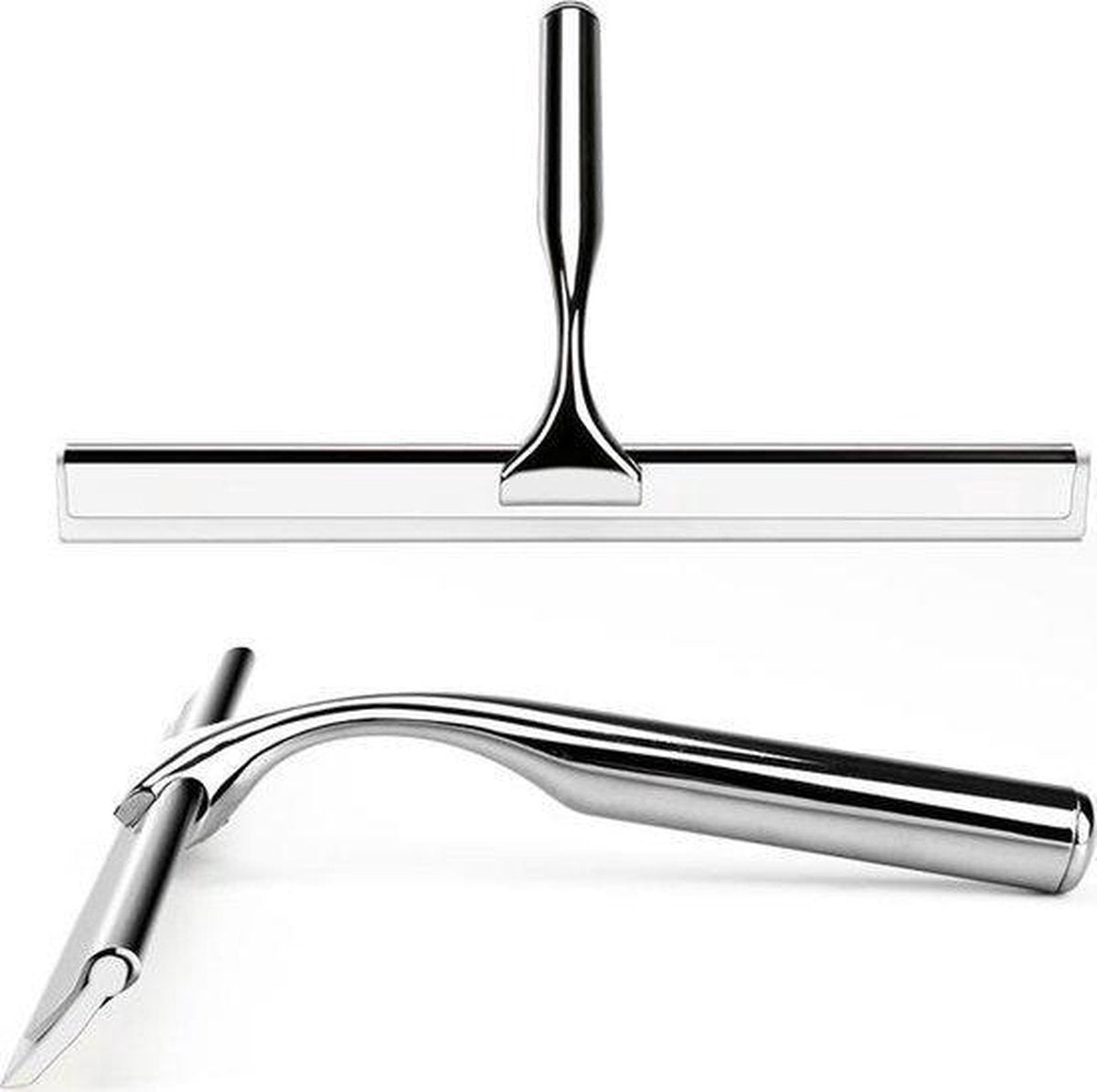Luxe douchewisser 25 cm - Aluminium - Inclusief ophangsysteem - Trekker - Badkamer accessoires - Raamwisser - Roestvrij staal