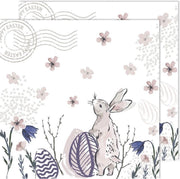 40x Pasen servetten konijn haas wit/roze 33 x 33 cm - Paasontbijt tafeldecoratie servetjes - Pasen thema papieren tafeldecoraties