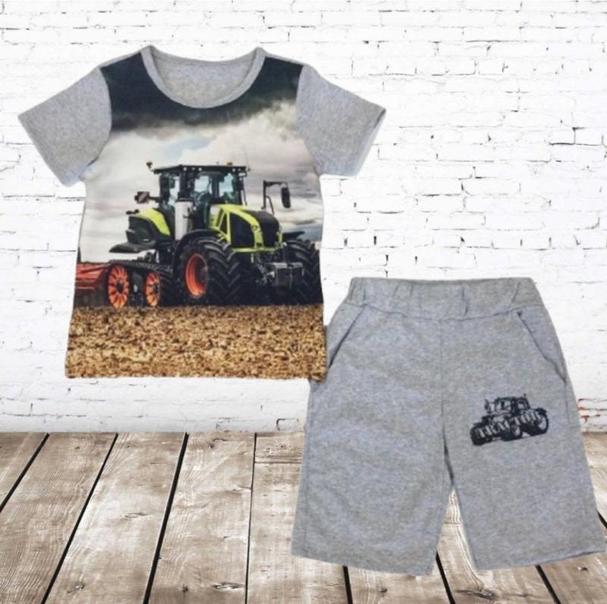 S&C Jongens kleding set trekker grijs 772 - 158/164