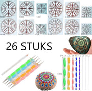 Mandala Dotting Starter Set - 26 delig - Sjablonen Hobby Volwassenen - Dotting Tools - Dot Painting - Stenen stippen