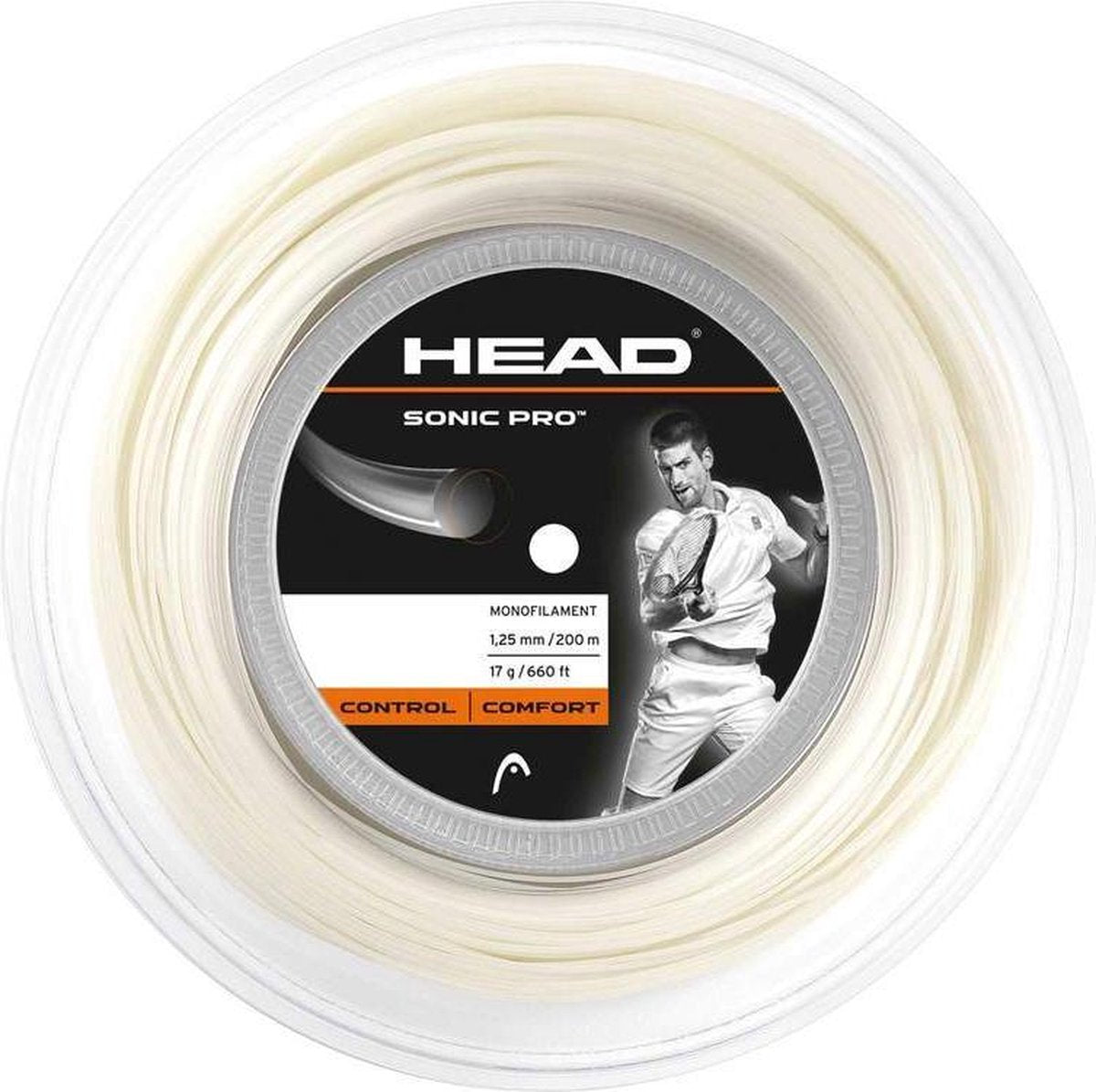 Head Sonic Pro White Tennis Tennissnaar 1.25MM - 200M