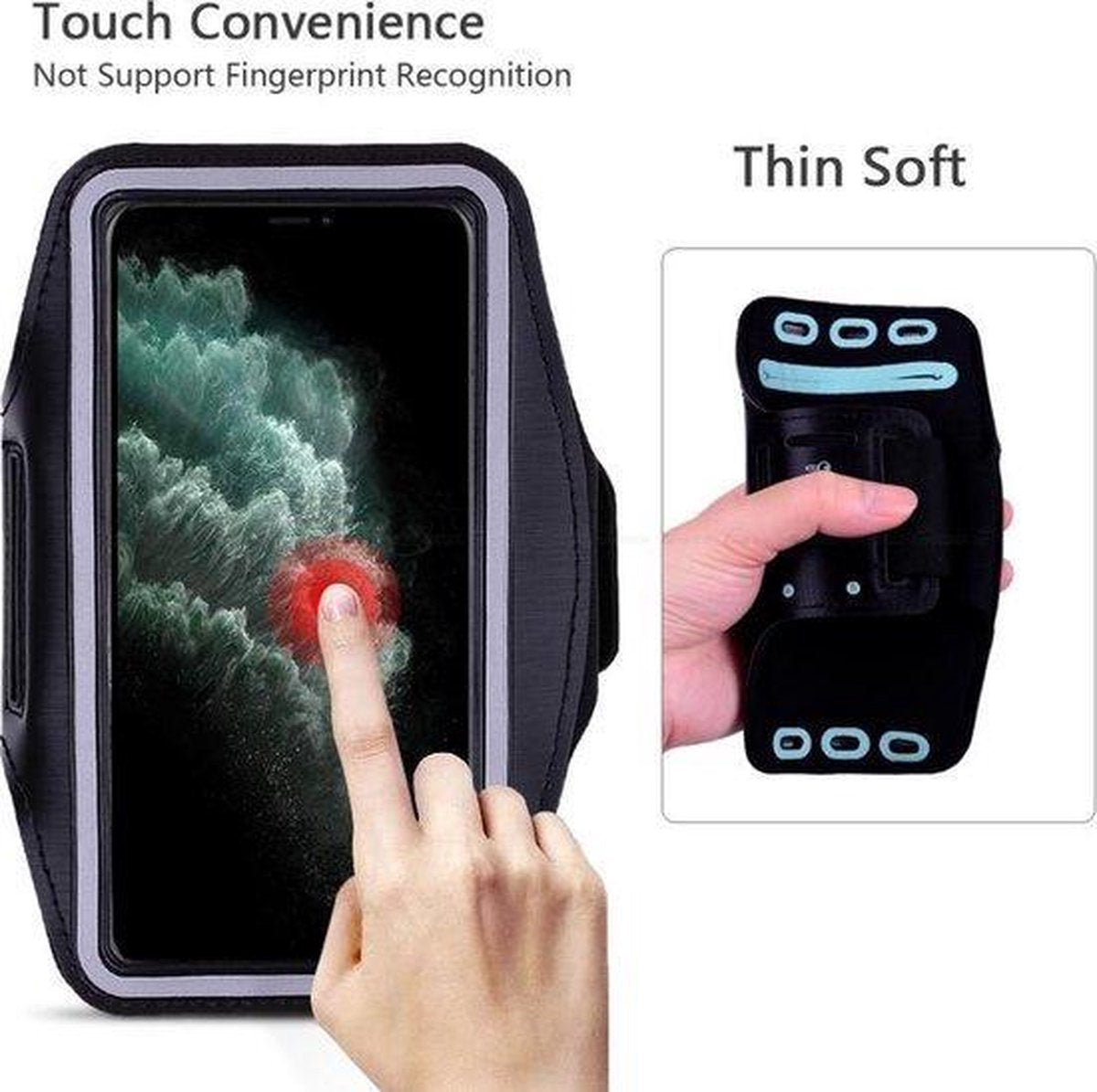 i Dance Hardloop Armband - telefoonhouder - Zwart - Universeel - Verstelbaar