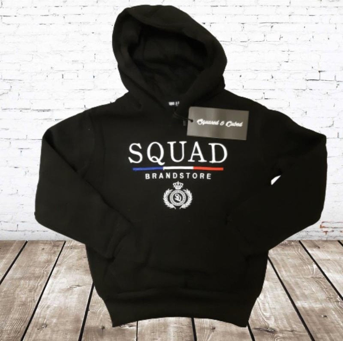 s&C Jongens hoodie Squad zwart - 134/140