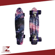 EZRIO SPORTS – Skateboard – Long Board – Cruiser Skate Board – Board voor Meisjes en Jongens – Vuurwerk Print – 22 inch – Roze – Paars – Zwart