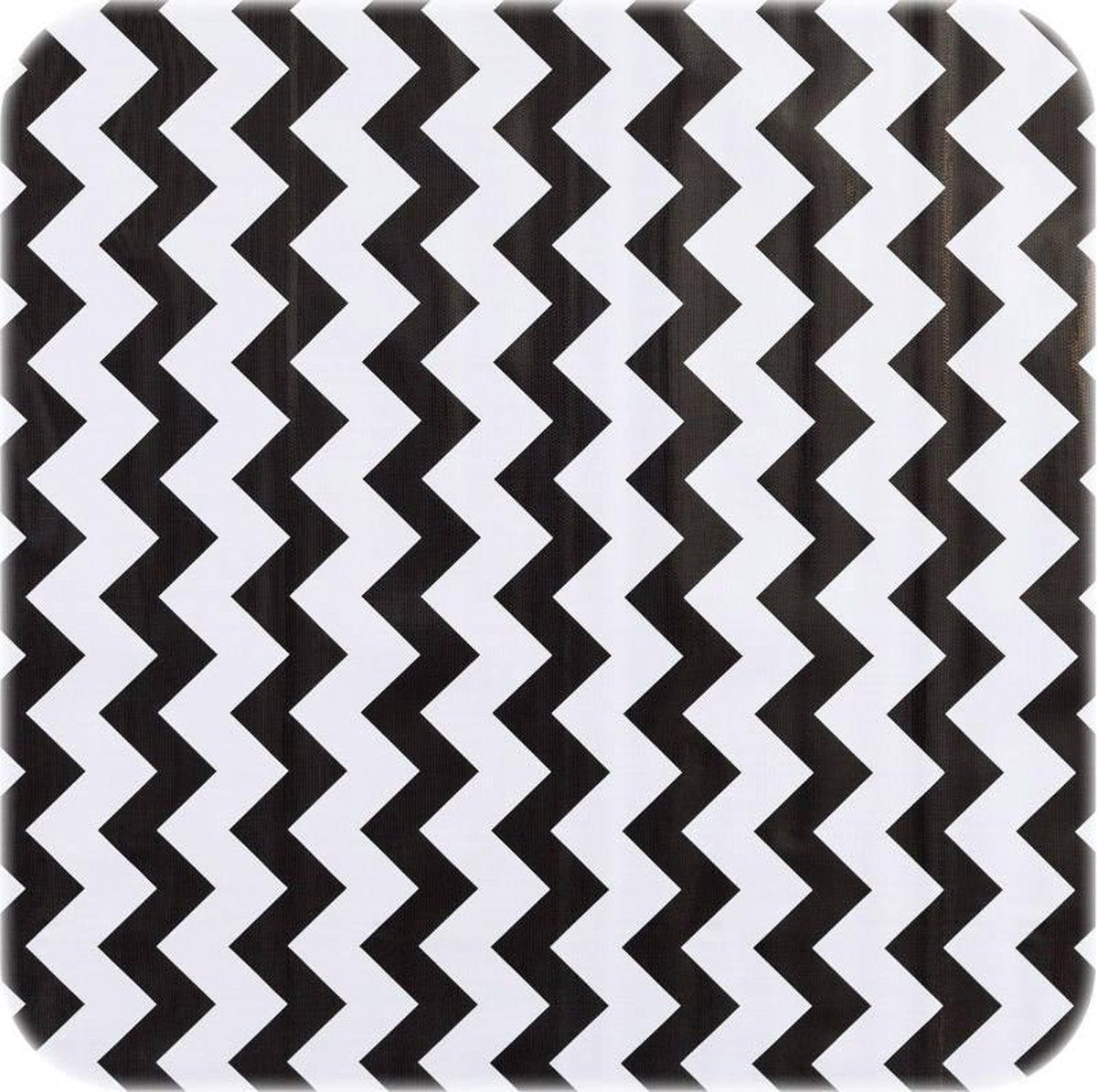 MixMamas Tafelzeil Zigzag - 120 x 300 cm - Zwart/Wit