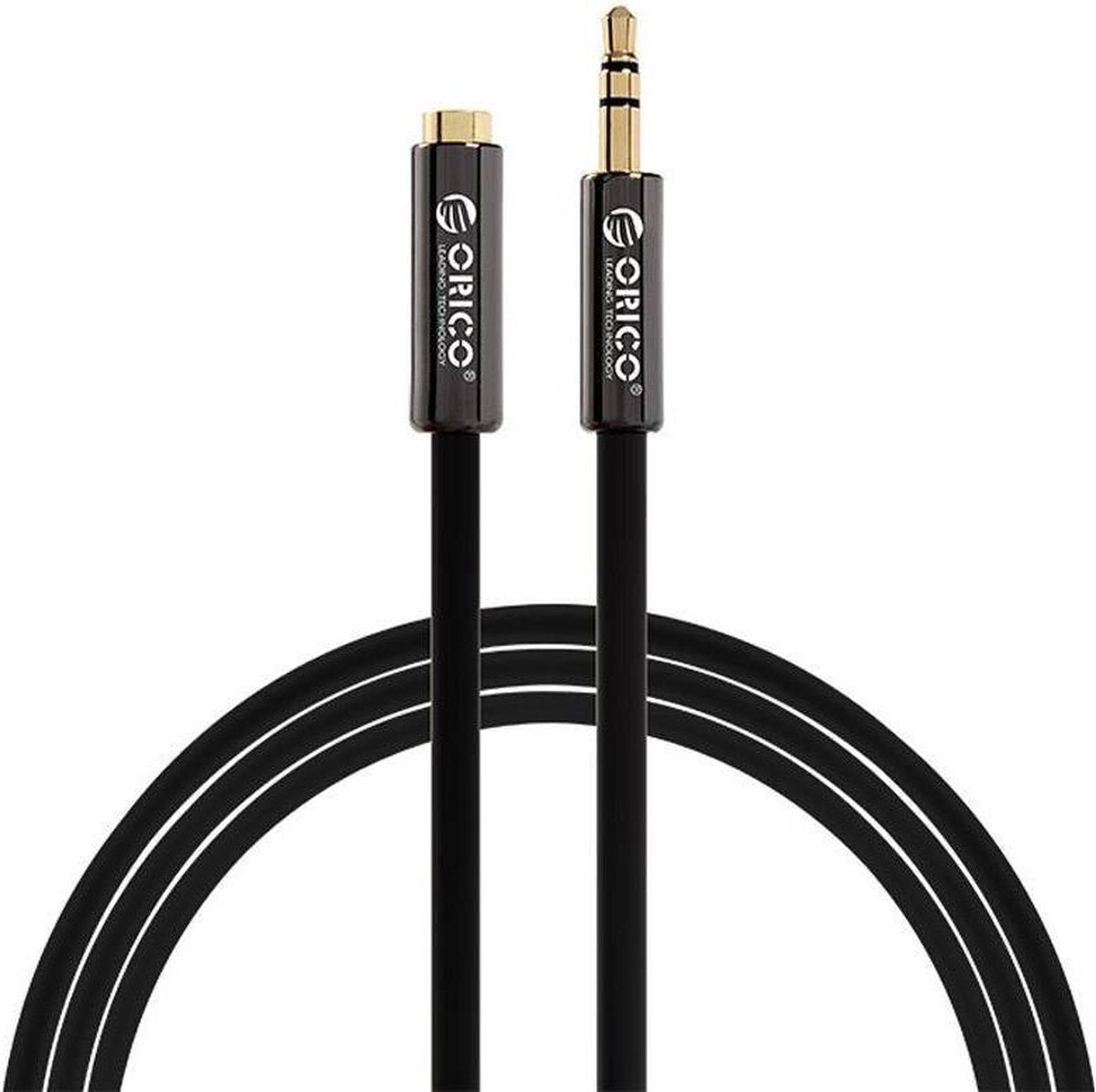 Orico - 3.5mm jack stereo audio verlengkabel Male -> Female - 1 meter - Zwart