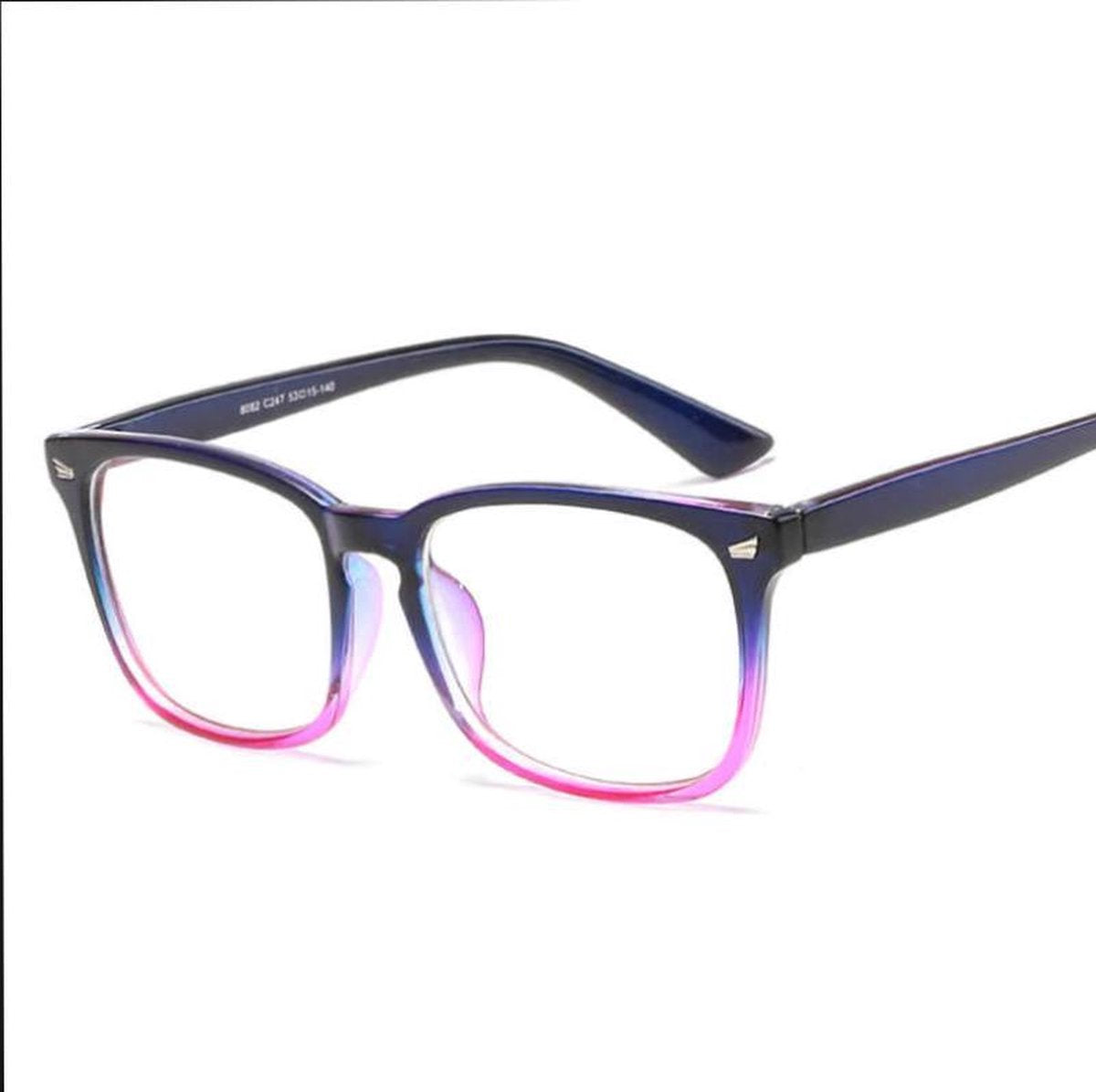 Computerbril- Blauw Licht Bril - Blue Light Glasses - Unisex - Zwart/Roze