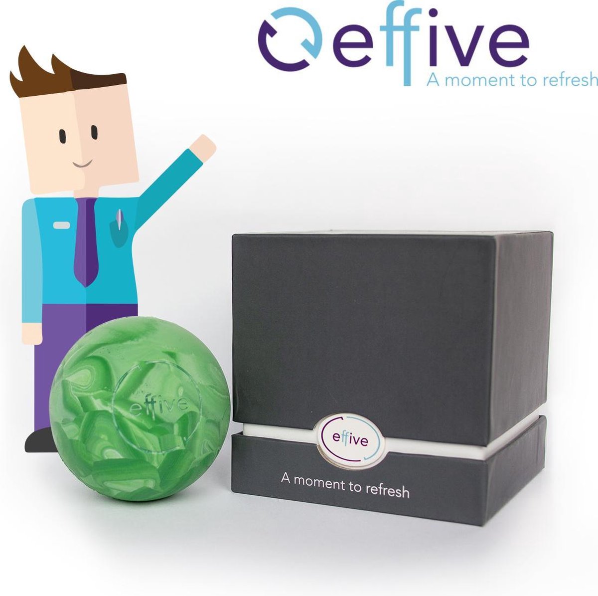 Triggerpointbal Effive in luxe giftbox met video's voor thuis - Massage bal - steuntje in de rug - cadeau - hoge kwaliteit triggerpoint bal - thuiswerken