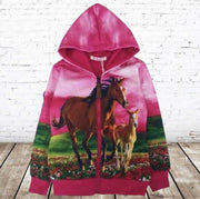 S&C Hard roze vest met paarden print - 146/152
