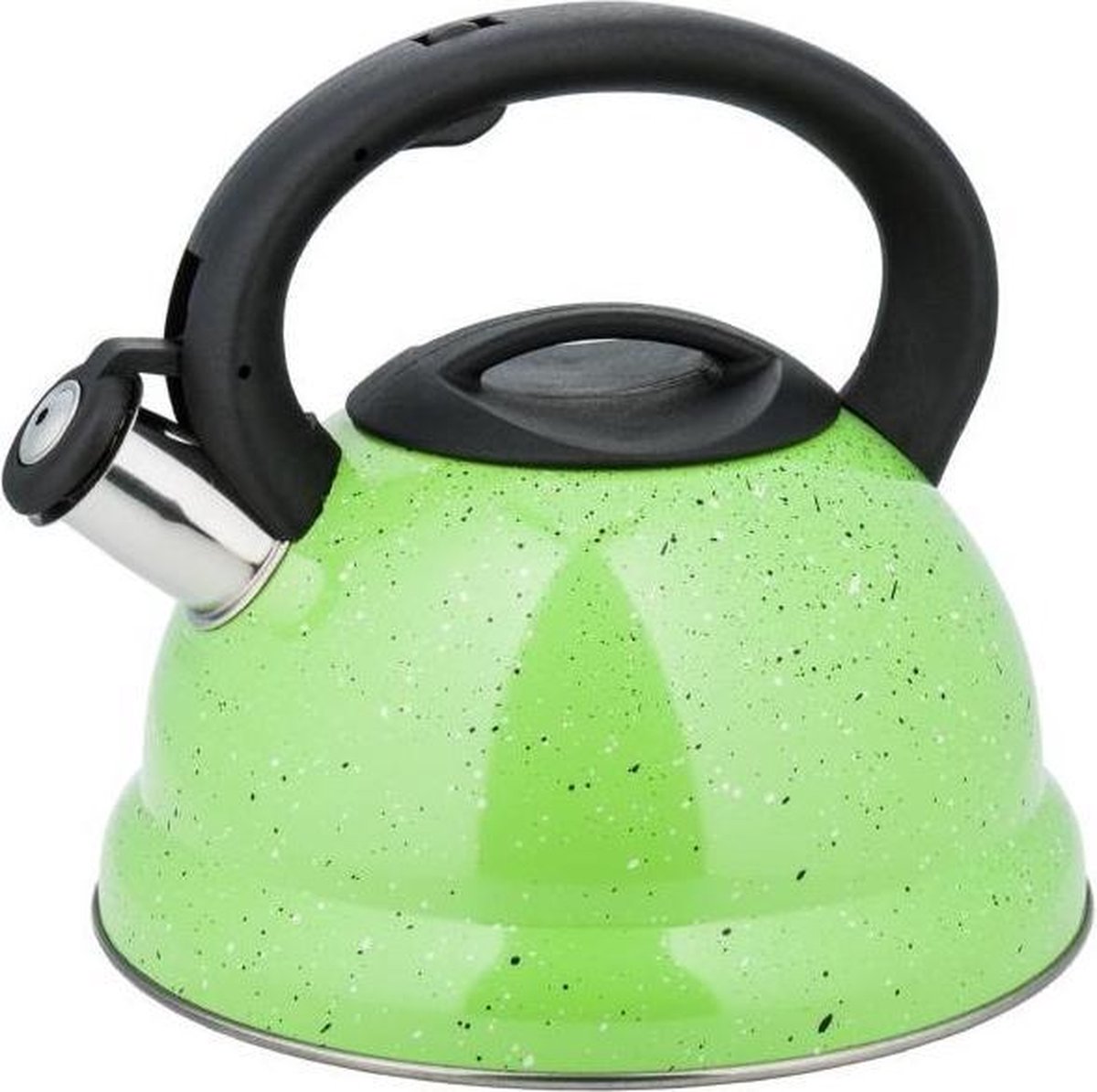 Kinghoff 3787 - Fluitketel Groen - 3 liter - marmerlook - RVS