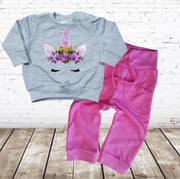 s&C Eenhoorn set met roze broek - 92