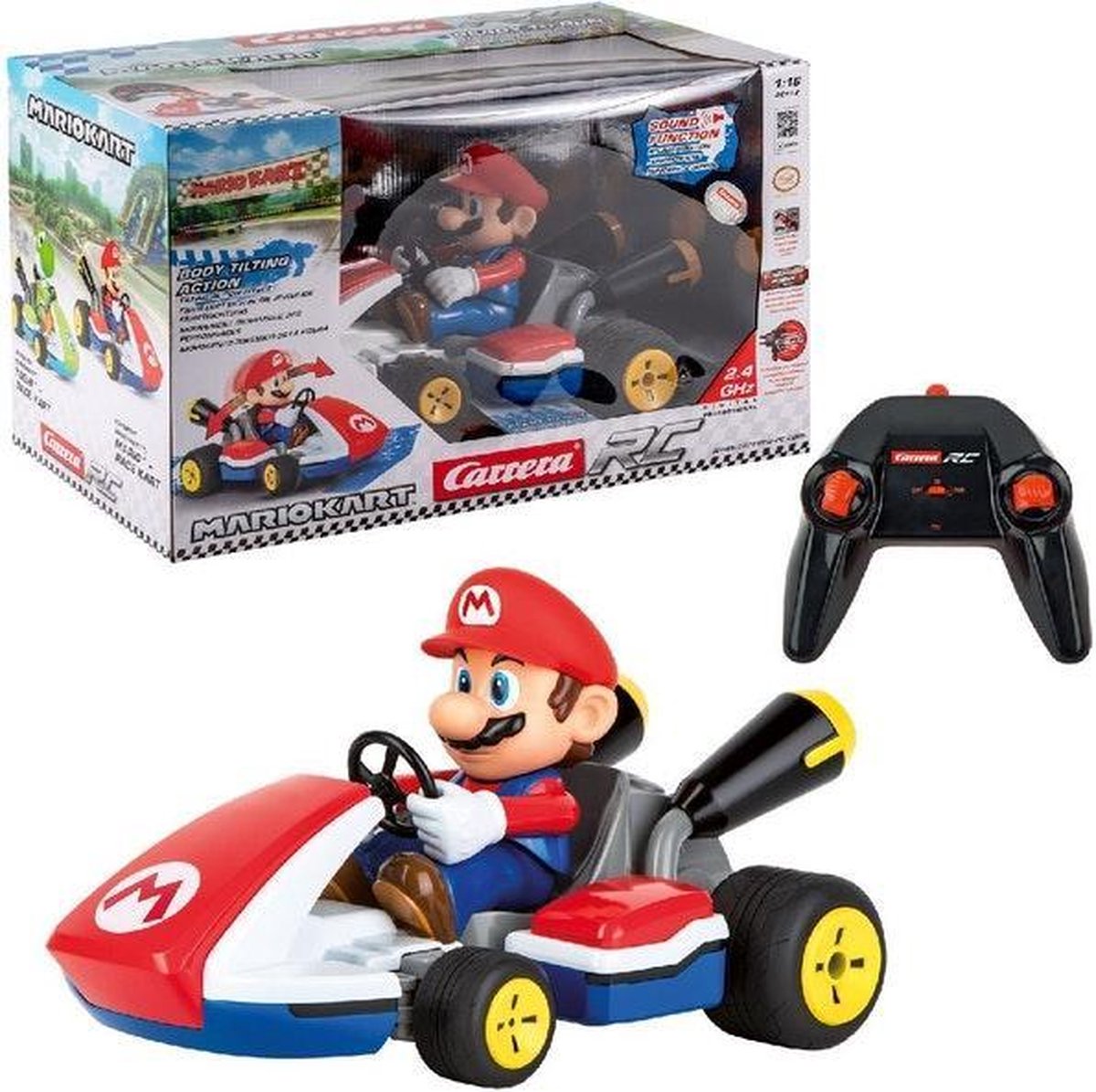 Carrera RC Super Mario Kart met Geluid - 1:16