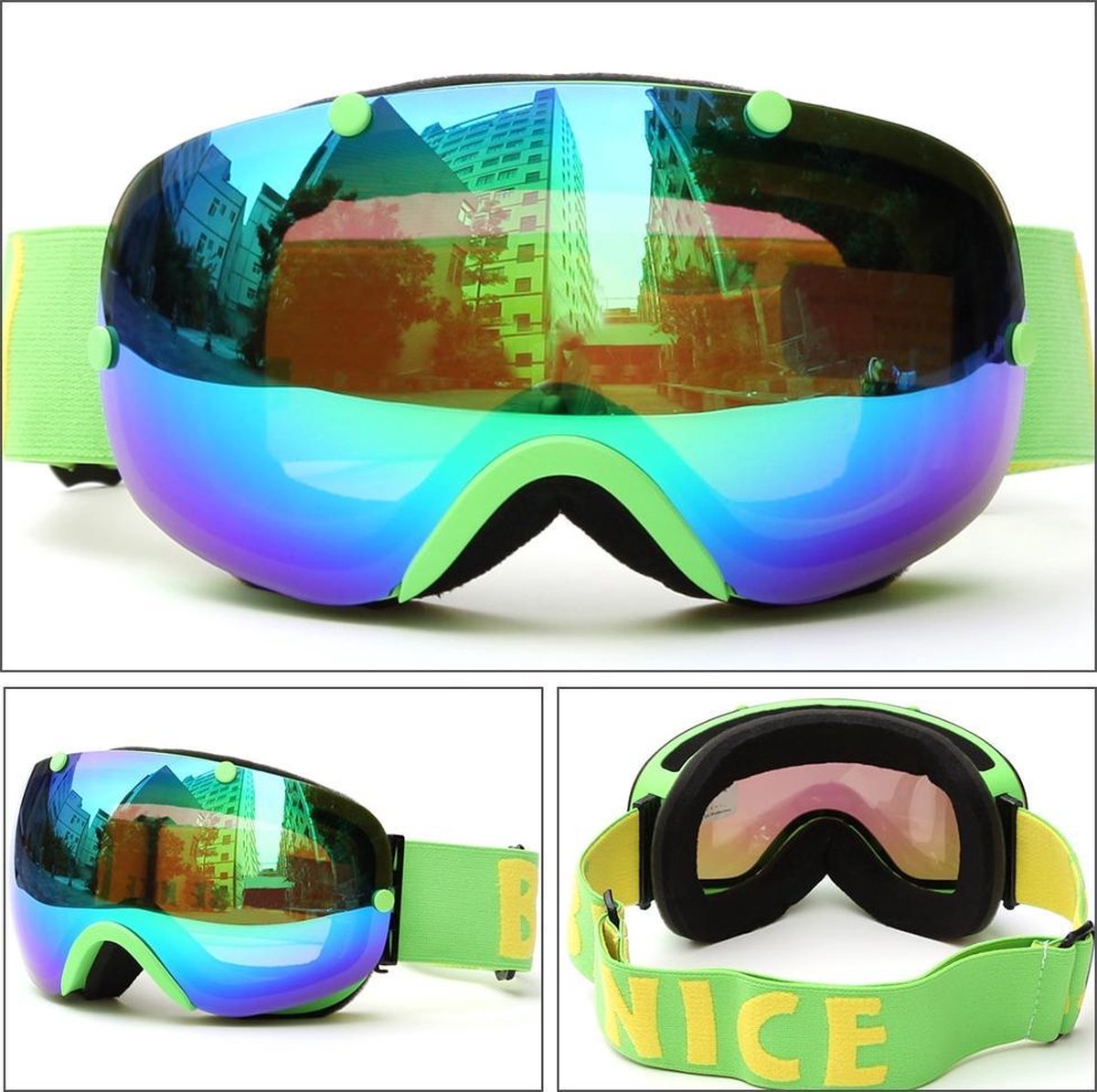 Skibril Small / wintersport (groen) met polariserende glazen - Brand New!