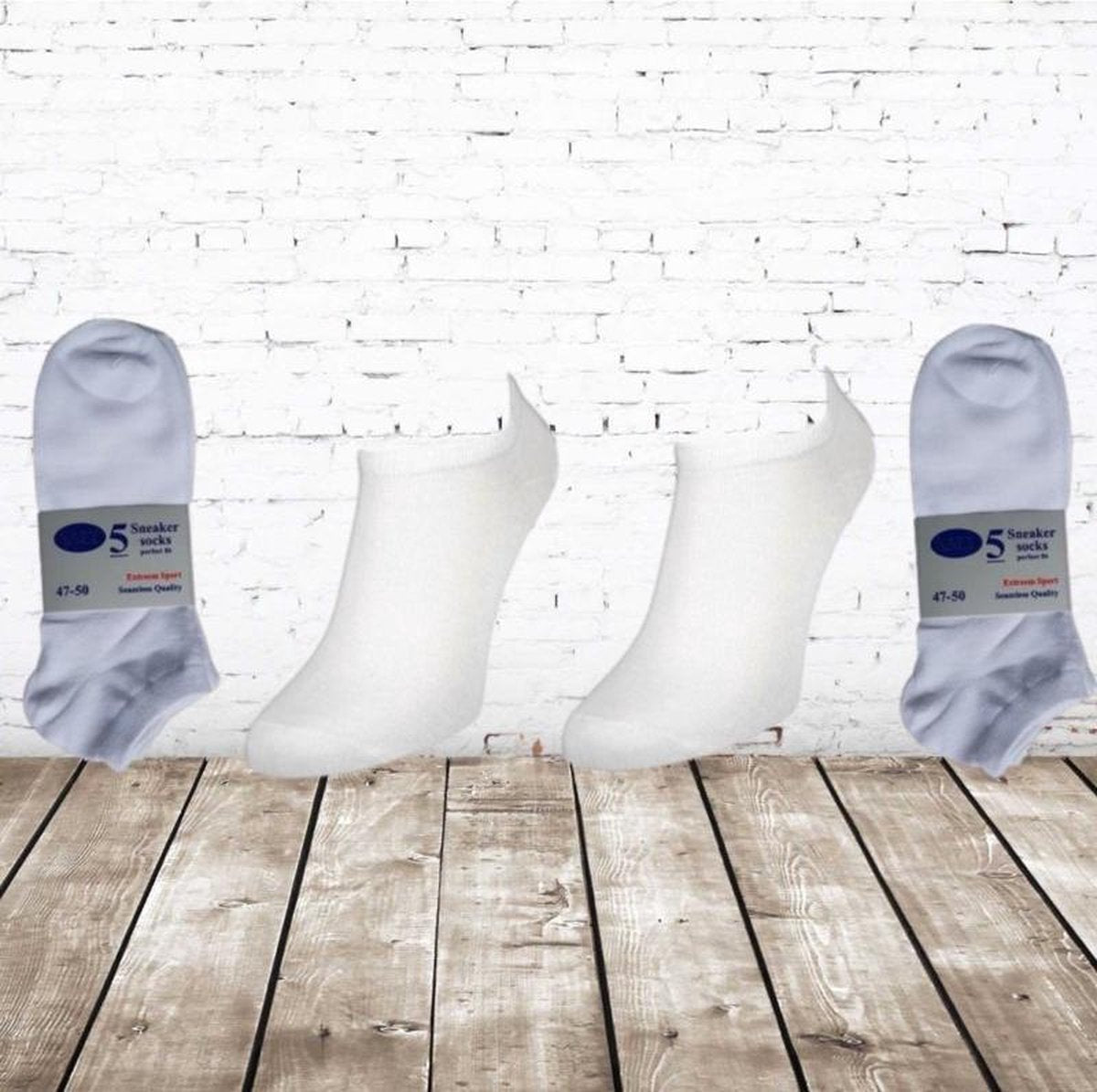 Naft sneaker sokken wit 10-paar - 36/42