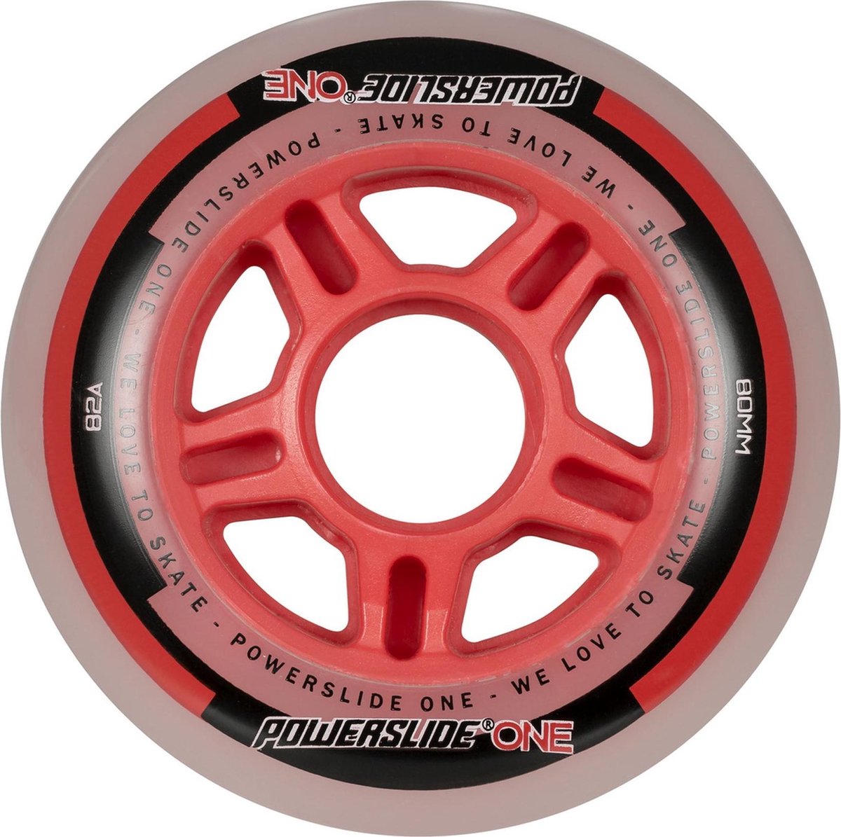 Powerslide Skatewielen One 80 Mm Rood Per 8 Stuks
