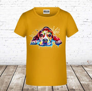 S&C Goudgeel meisjes shirt dog - 122/128