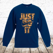 s&C Blauwe sweater Just do it - 146/152