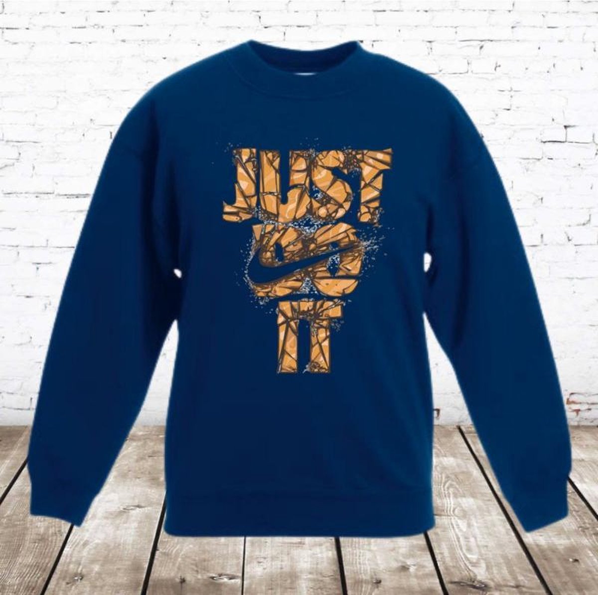 s&C Blauwe sweater Just do it - 146/152