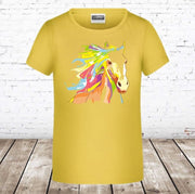 S&C Geel t shirt met paard - 134/140