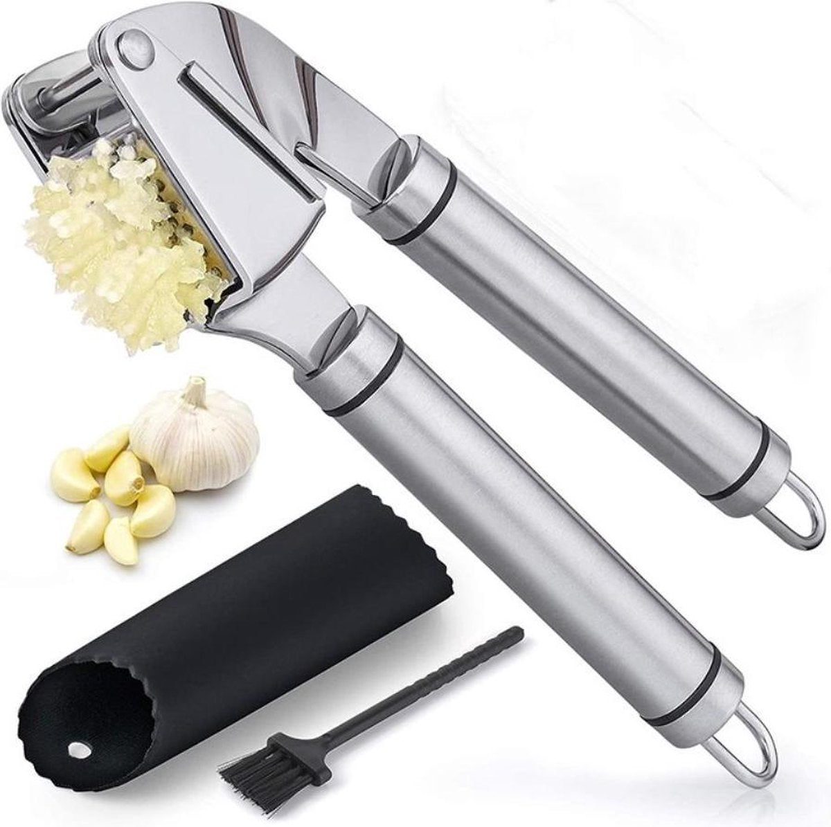 RVS Knoflookpers - Knoflook Knijper - Maler - Knoflook snijder - Knoflook Pers