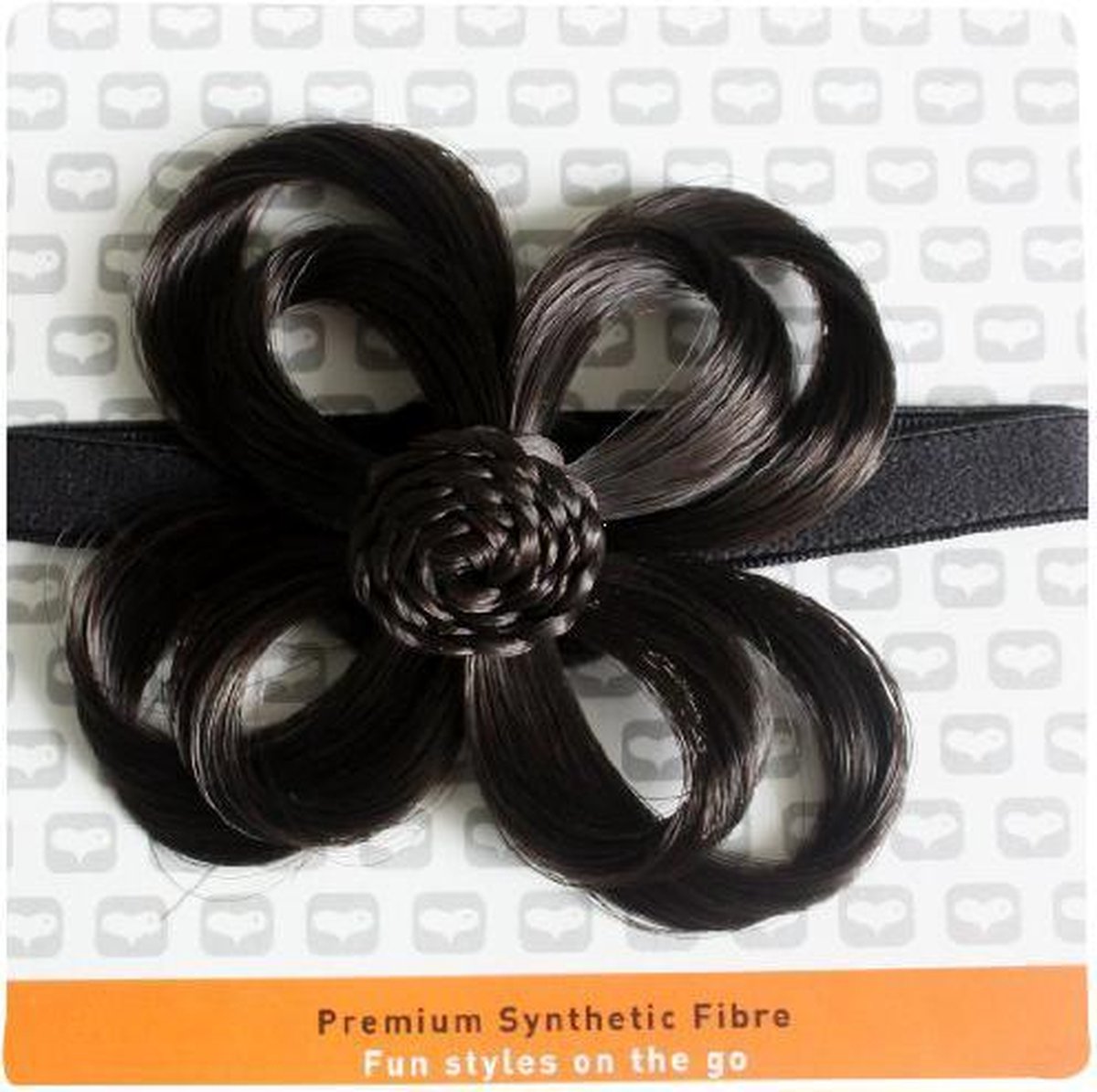 Love Hair Extensions Blume auf elastischem Kopfband Farbe 2 - Dunkelbraun