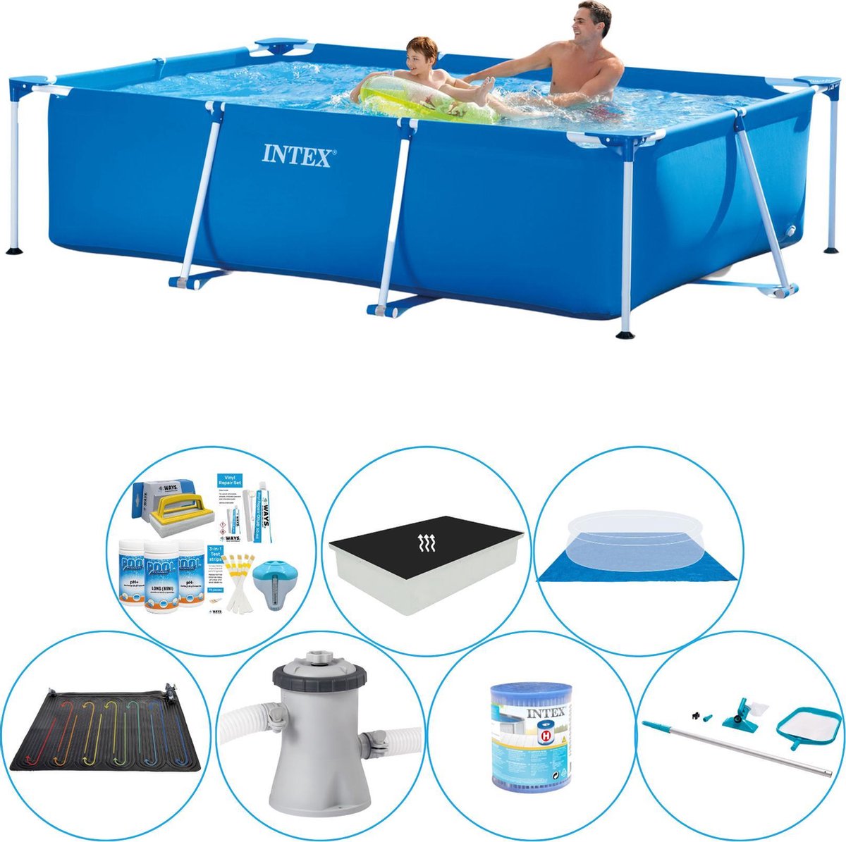 Intex Frame Pool Rechthoekig 260x160x65 cm - Zwembad Comfort Pakket