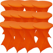 Statafelrok Luxe Oranje x 12 - Statafel Tafelrok - Statafelhoes - Stretch –  ∅80 x 110 cm – geschikt voor Horeca Evenementen | Sta Tafel Hoes | Statafel | Staantafelhoes | Cocktailparty | Trouwerij | Sta-tafel rok – 12 stuks - SET VAN 12