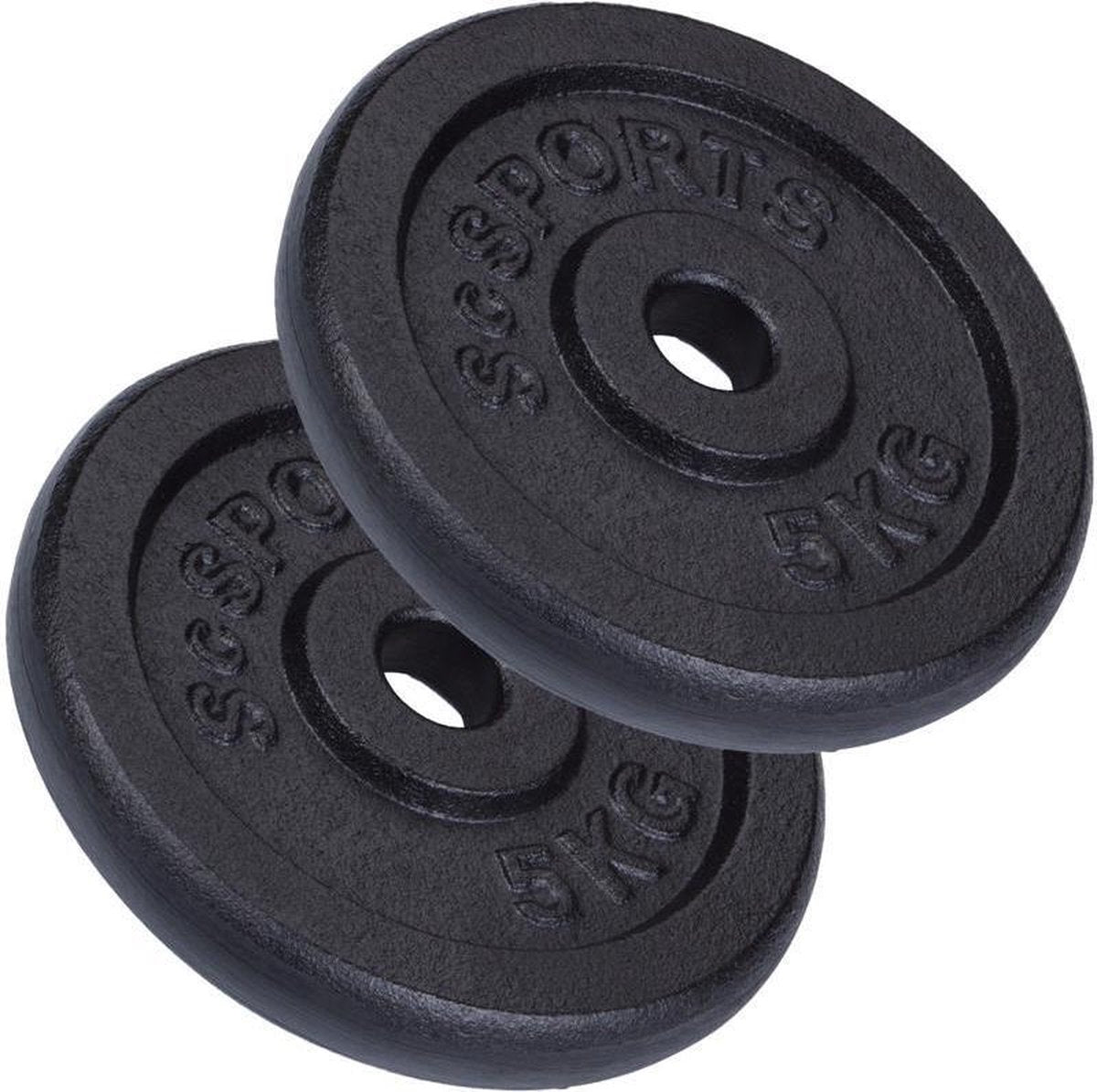ScSPORTS® Halterschijven set 10 kg - Gietijzer - 30 mm - 2 x 5 kg - Gewichten