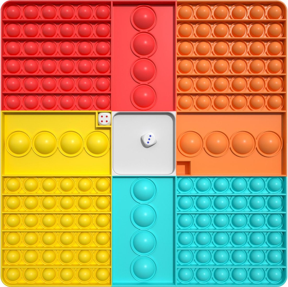 Pop it spel-XXXXL-met dobbelsteen- Game-30x30cm
