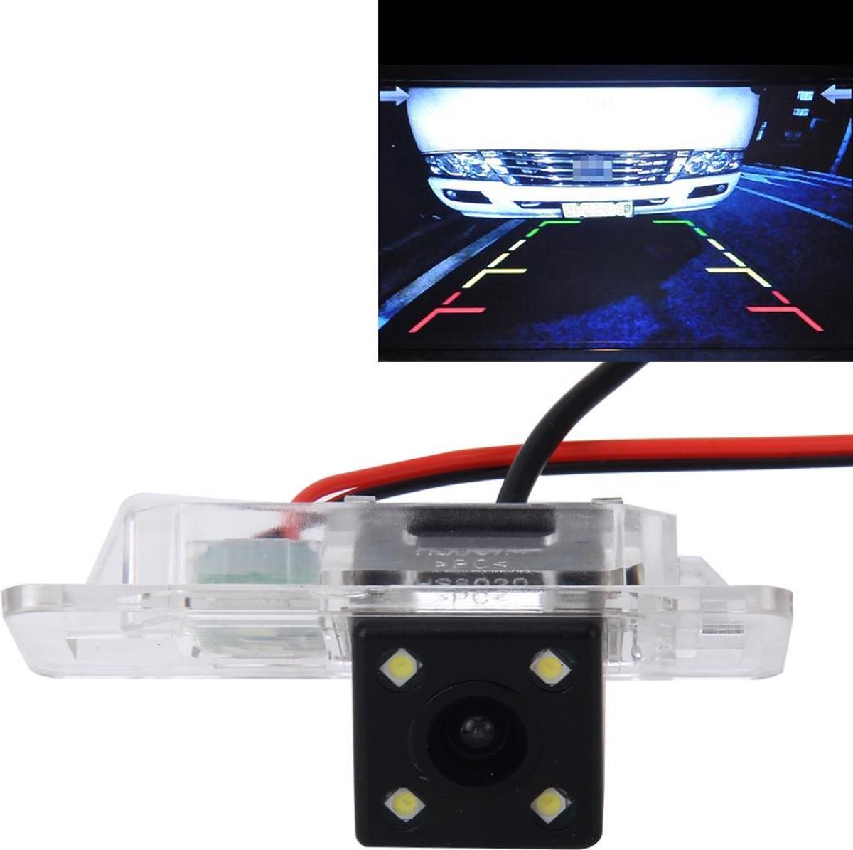 656 Ã— 492 Effectieve Pixel NTSC 60 HZ CMOS II waterdichte auto achteruitrijcamera achteruitrijcamera met 4 LED-lampen voor 2008-2010 versie BMW 3-serie / 5-serie / X5 / X6 / X1 / 1-serie Sedan