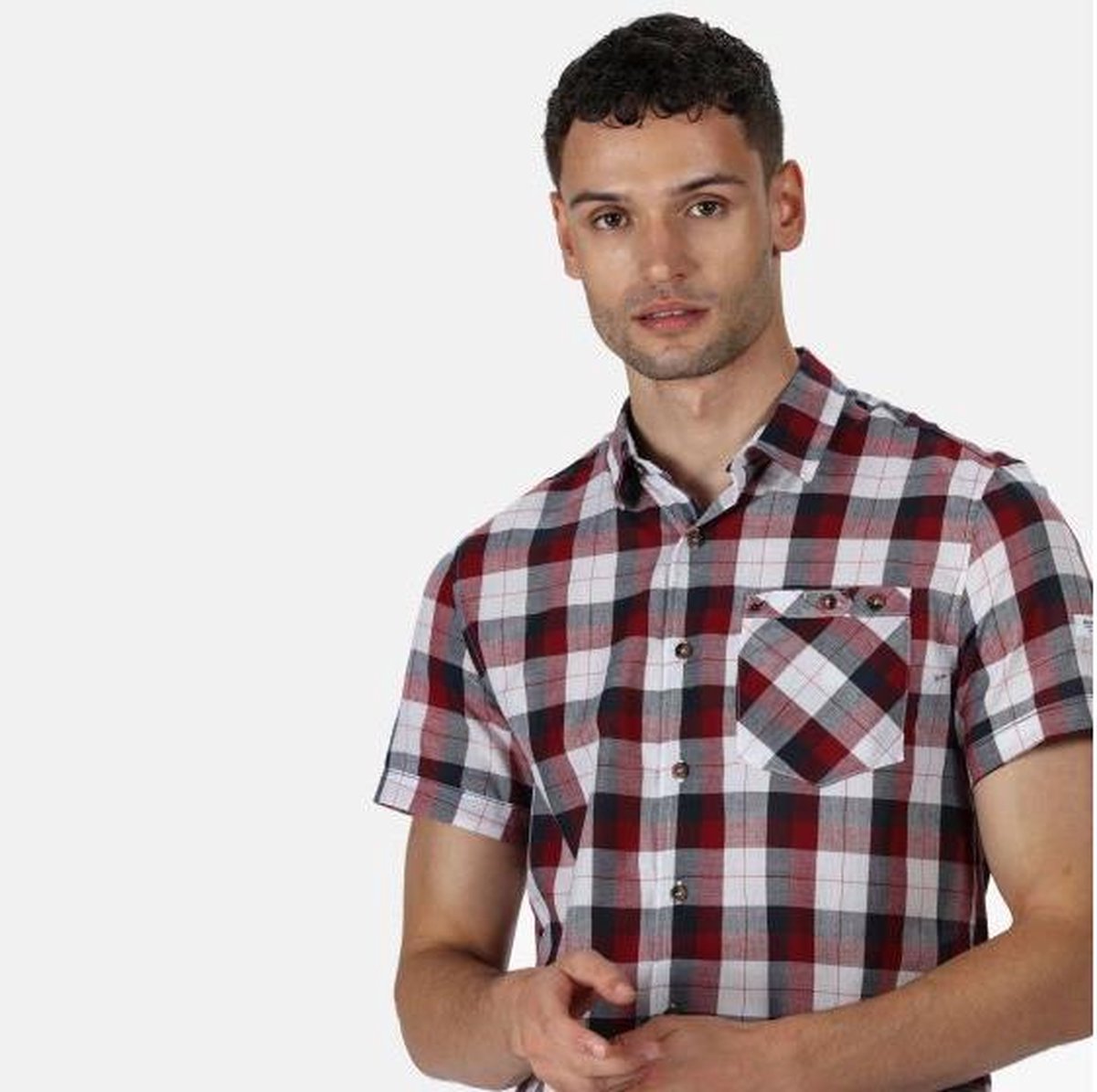 Regatta - Men's Ramiro Short Sleeved Checked Shirt - Outdoorshirt - Mannen - Maat M - Rood