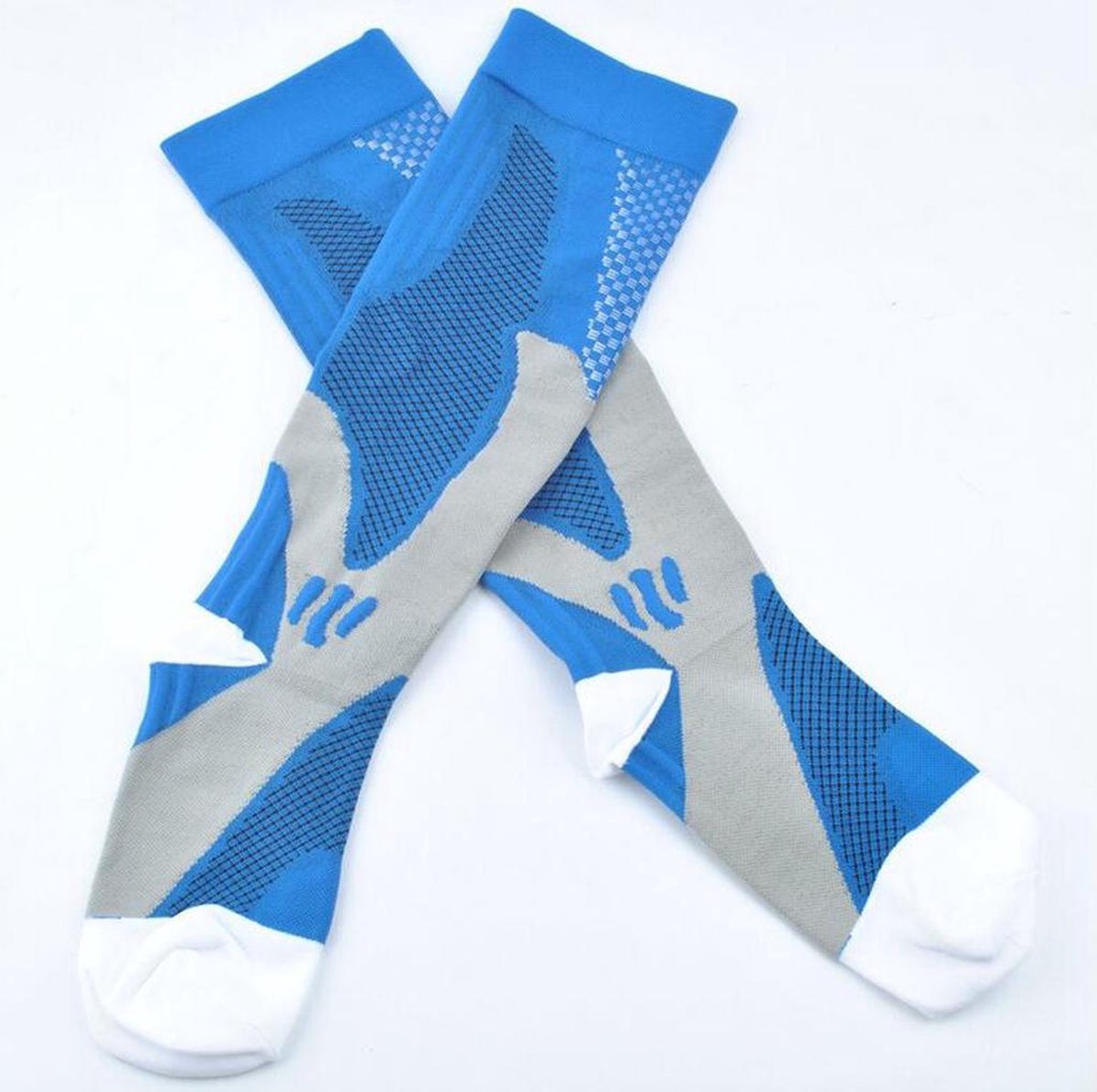 Compressiekousen (paar) | Bracefox™ - S/M - schoenmaat 35-40 - Blauw
