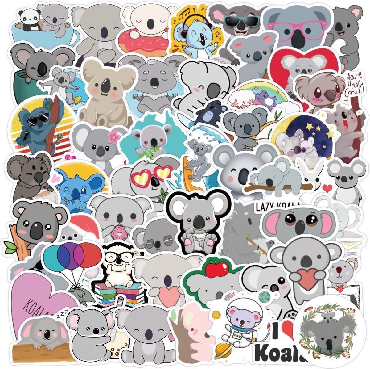 Winkrs | Koala Stickers - Schattige Stickers - Dieren Stickers - 50 stuks voor laptop