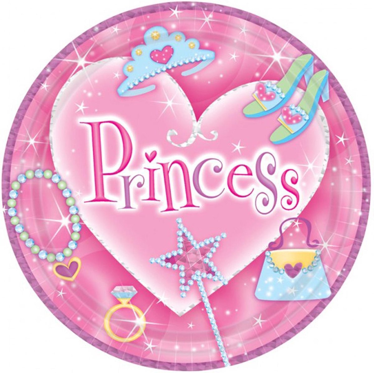 AMSCAN - 8 prinsessen borden - Decoratie > Borden
