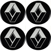 Set van 4 Renault stickers 57mm - Velgen - Winterbanden - Velg - All season banden - Naafdoppen -Naafkappen -Ontvochtiger - Ruitenkrabber - Vorst - Regen - stickers - logo - embleem